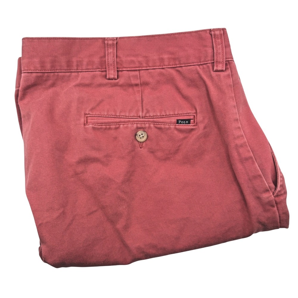 Polo Ralph Lauren Chino Shorts Men 40 Salmon Pink Cotton Twill Flat Front